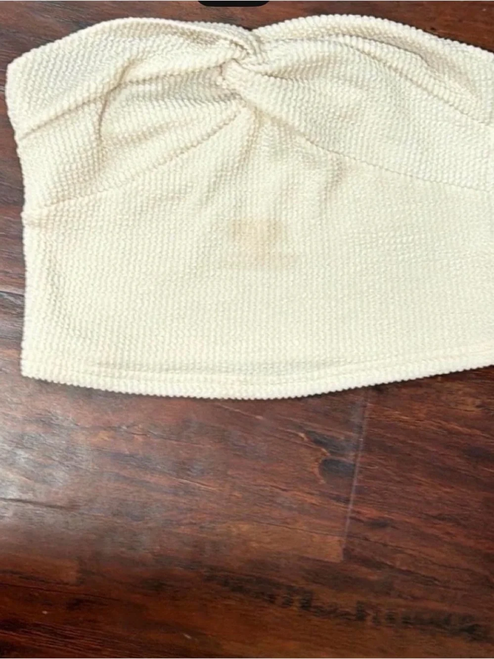 top bundle!! cream tie tube top + pink gilly hicks crop top both fit small